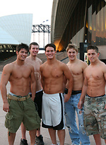 Hot jocks posing by Frat Men