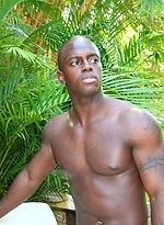 Ebony stud Brain shows his boner outdoors by ManAvenue