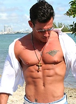 Javier posing naked outdoors by ManAvenue