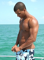 Latin muscle man jacking off dick by ManAvenue