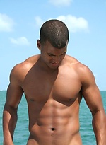 Latin muscle man jacking off dick by ManAvenue