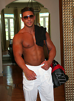 Musculed latin hunk gets naked by ManAvenue
