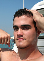 Latin muscle stud Tomm jerking off dick by ManAvenue