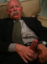 Hairy grandad Bas van Dijk strokes dick by Hot Older Male