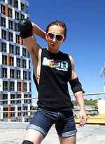 Aussie boy Ricky Cruz strips naked in the middle of the city by Bentley Race