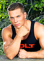 Hot muscle man shows his cock outdoors by Colt Studio