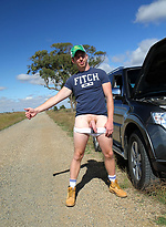 Getting Naked on the Roadside with my mate Ryan Geary by Bentley Race