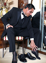 Marcello takes off his black suit and fills a condom with warm cum for one lucky fan by With Marcello With Marcello