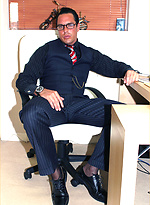 Marcello wearing a black suit and fucking a fleshlight for a cumshot on his chest by With Marcello With Marcello