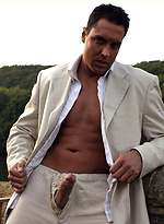 Hunky Marcello is taking a stroll outdoors and playing with his cock by With Marcello With Marcello