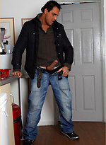 Horny Marcello masturbates his big cock inside a condom by With Marcello With Marcello