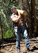 Hot muscle hunk in a forest by Manifest Men
