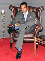 Horny stud Marcello can\\\\\\\'t help playing with his fat cock when he puts on his new socks and garters by With Marcello With Marcello