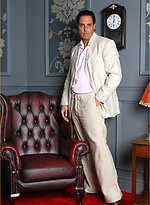 Marcelllo wearing a white suit and jerking his big dick by With Marcello