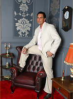 Marcelllo wearing a white suit and jerking his big dick by With Marcello