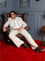 Marcelllo wearing a white suit and jerking his big dick by With Marcello