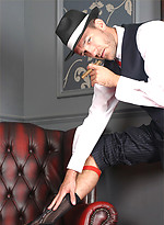 Horny gay gangster playing with his feet and cock by With Marcello