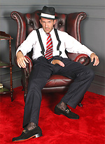 Horny gay gangster playing with his feet and cock by With Marcello