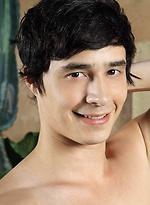 Damon Sparks shows off his thick mop of jet black hair, handsome face, and hot smooth body while he jerks his huge cock by Randy Blue