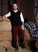 Gay stud masturbating his hard cock inside a barn by With Marcello