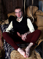 Gay stud masturbating his hard cock inside a barn by With Marcello