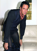 Marcello puts on pantyhose and plays with his huge cock by With Marcello With Marcello