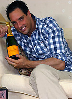 Horny Marcello enjoys champagne and a long wank by With Marcello With Marcello
