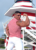 Antonio posing outdoors by Muscle Gallery