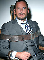 Hary hunk Jason Torres in a torture chair by Men at Play