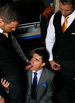 A pair of worthy boners stuck in one gay throat by Men at Play