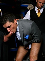 A pair of worthy boners stuck in one gay throat by Men at Play