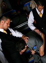 A pair of worthy boners stuck in one gay throat by Men at Play