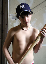 Kody Blue gets naked and shows off his extra large cock in the public bathroom by Bentley Race