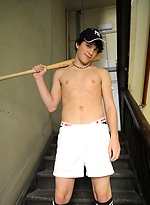 Kody Blue gets naked and shows off his extra large cock in the public bathroom by Bentley Race
