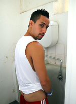 Diego Sanchez showing off that Big Uncut Cock in the publc bathroom by Bentley Race