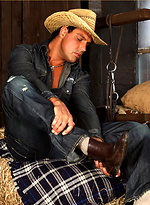 Marcello wearing a cowboy outfit and playing with his dick by With Marcello With Marcello