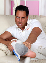 Hunky Marcello relaxes on his sofa after a workout and masturbates by With Marcello With Marcello