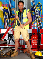 Marcello dressed as a sexy work man and playing with his dick by With Marcello With Marcello