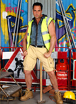 Marcello dressed as a sexy work man and playing with his dick by With Marcello With Marcello