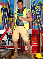 Marcello dressed as a sexy work man and playing with his dick by With Marcello With Marcello