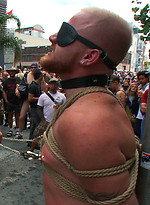 A stud is stripped naked and humiliated in public. by Bound in Public