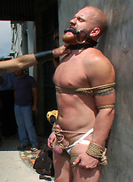 A stud is stripped naked and humiliated in public. by Bound in Public