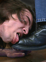 Dylan Deap gets his head shaved and a hard bondage fuck in a busy barbershop. by Bound in Public
