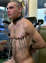 Dylan Deap gets his head shaved and a hard bondage fuck in a busy barbershop. by Bound in Public