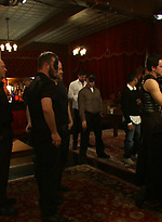 Partygoers beat and skull fuck a big dick stud in bondage. by Bound in Public