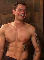 A stud endures brutal face and ass fucking by a crowd of strangers while suspended upside down. by Bound in Public