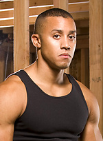 Ebony muscle stud Tyler Johnson naked by Hot House Backroom With Tyler Johnson
