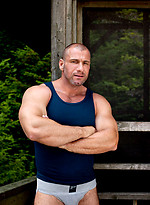 Mature bodybuilder posing naked by Colt Studio