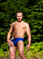 Hot muscle hunk shows his cock outdoors by Colt Studio