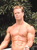 Hot muscle hunk Kirk Evans shows cock by Colt Studio